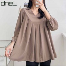 드넬 볼륨브이셔링블라우스DWB23151A