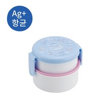 [한여름] 시나모롤 원형2단 도시락(포크포함) 간식통 런치박스, 시나모롤 2단 도시락