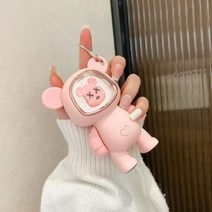 고양이 손난로 우주 캡슐 캠핑 배터리 카라반 겨울 전원 휴대용 전원 빠른충전 2단 USB, 곰돌이 손난로 핑크