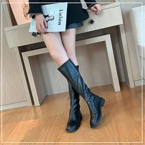 DINDIN 여성 롱 부츠 슬림 영국풍 플랫슈즈 신발 GL02