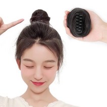 볼 케치 여자 올림머리 당고머리 똥머리 가발 집게핀, 없음, 내츄럴 블랙