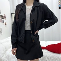 티데일리 여성용 봄살랑 면 아우터 긴팔 셔츠 남방 자켓