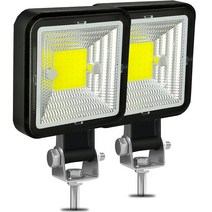 자동차 LED 작업등 써치라이트 AILEO미니 투광 조명 바 12V 24V 작업 COB 안개 램프 오프로드 4x4 트럭 보트 SUV ATV 트랙터 지프 4WD 트레일러, 2PCS Square 1 COB
