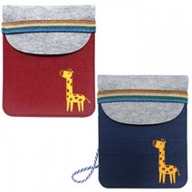 이지 뚝딱공작소 기린 펠트 크로스 가방 만들기 세트 어린이 미술 만들기 수업 재료, 자주색, 1개