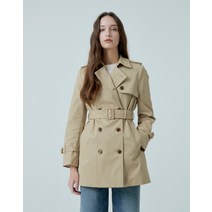 22FW [HAZZYS THE H]베이지 더블버튼 하프기장 트렌치코트 HSCO2DC82I2
