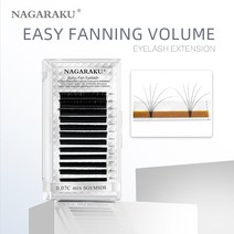 NAGARAKU-이지 패닝 오토 팬 속눈썹 익스텐션 패스트 블룸 플라워 메가 볼륨 프리 본드, 02 D_01 0.03 미리메터_09 mix(8-15)