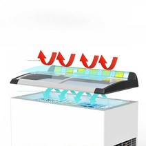 상업용 하드 냉동고 냉장고 아이스크림할인점 캐비닛, 318L 레드 아이스크림 냉장고