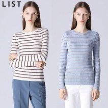 [리스트.] [리스트] 스트라이프 컬러 골지 니트