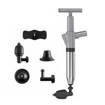 하수도 고압 세척기 Professional Pipe Plunger Toilet Pump Air Blaster Hose Unblocker Opener D Sinks C, 02 Gray Plungers