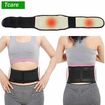 바른자세어께밴드 굽은등교정기 Tcare M-4XL 조정 가능한 전기석 자기 가열 자기 치료 등 허리 지원 벨트 요추 중괄호 마사지 밴드 건강 관리 거북목교정기, L 허리 90-102cm, 1개