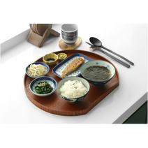 반달우드트레이 원목 원형 사각 쟁반, 내츄럴 직사각 트레이(대)