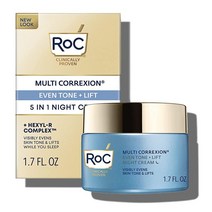 RoC 레티놀 코르렉션 딥 주름 방지 에이징 나이트 크림 시어 버터 글리콜산 스쿠알란을 함유한 데일리 페이스 모이스처라이저 스킨케어 트리트먼트 1온스, 1.7 Oz Night Cream