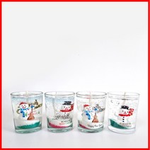 (겨울눈사람)(5온즈*4개)크리스마스 캔들 양초 젤캔들 만들기 키트, 레몬라벤더, 그린