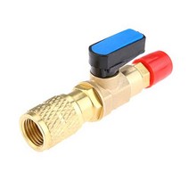 Refrigerant Ball Valve Adapter 1/4” SAE for Air Conditioner HVAC A/C Automotive Service Tools R410A, 1