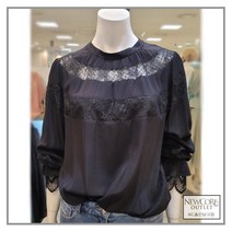 베스띠벨리 괴정 21F/W 블랙 레이스 라운드 블라우스 BDB2415BK