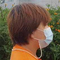[인씨네] 마스크 스트랩 심플한 목걸이줄 분실방지 길이 52cm 짧은 고리 목줄 목걸이 넥밴드 인쇄비용 별도, 카키(낱개포장)