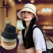 릴리폭스 사이즈조절 코튼 사계절 데일리 여성 버킷햇 여성용 벙거지모자