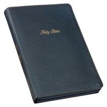 (영문도서) KJV Holy Bible Thinline Large Print Faux Leather Red Letter Edition - Thumb Index & Ribbon M... Leather, Christian Art Gifts, English, 9781642728729