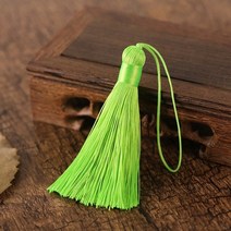 더치커피 메이커 2/5pcs 8cm 짧은 술 스파이크 폴리 에스터 실크 작은 북마크 키 체인 tassels DIY 바느질, 19 fruit green_02 8cm  5pcs