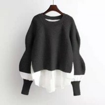 Ogfaour 니트 셔츠 패치 상의 R792