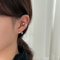 더블 스노우 꽃 피어싱 (바 변경 가능)
