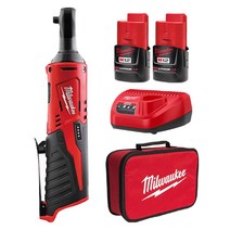 밀워키 M12 IR-302B 충전임팩트라쳇 12V 3.0Ah 배터리2개 세트 임팩라쳇, 1개