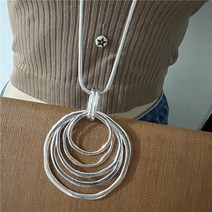 우정목걸이 커플 우정템 베프 Anslow패션 주얼리 겨울 여름 드레스 롱 스웨터 체인 크리스탈 목걸이 여성용 대형 펜던트 선물 LOW0142AN