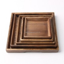애쉬목 고급 엔틱 나무 정쟁반 5size, 5호