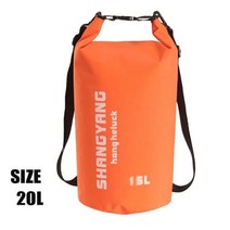 오토바이 가방 야외 PVC 드라이 자루 가방 방수 40L 60L 80L 어깨 가방 다이빙 수영 하이킹 운전 여행 키트, 07 Orange 20L, 1개