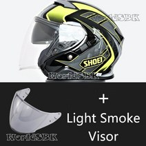 승마 헬맷 용품 오픈 페이스 J-CRUISE II AGLERO TC-3 제트 헬멧 오토바이 모토 크로스 레이싱, 04 Light Smoke visor_03 XL