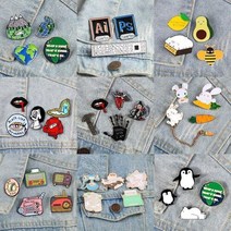 만화 브로치 펑크 공포 지옥 귀여운 토끼 지구 에나멜 펭귄 북극곰 포토샵 배지 가방, 4pcs-3