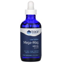 Trace Minerals Research 트레이스 미네랄 리서치 액상 메가 마그네슘 Low Sodium Mega Mag 400mg, 118ml, 1개, 118ml