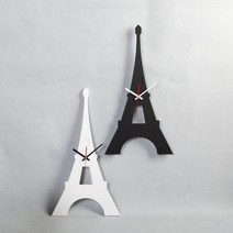 [바보사랑] 우드로 제작된 에펠타워 디자인 저소음 벽시계 -2색상, 색상:화이트