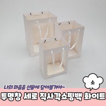 투명창 세로 직사각 선물 쇼핑백 화이트 소, 본상품선택