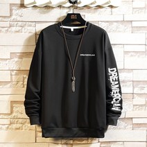 긴팔 이너셔츠 라운드 맨투맨 남자 트렌드 빅사이즈 이니셜 인쇄 꽃 봄계절 OVERSIZE 트레이닝복 상의 4234217783