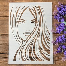 쓰기용품 A4 29cm 숲 동물 레이디 DIY 겹쳐 스텐실 벽화 스크랩북 색소 엠보싱 앨범 장식 템플릿, [09] I