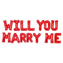 메세지은박풍선세트(청혼WILLYOUMARRYME)레드 기념일 .파티쇼