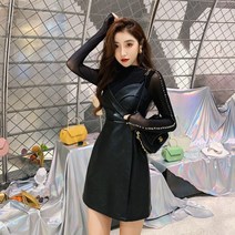 추동 PU 가죽 양기 원피스 투피스