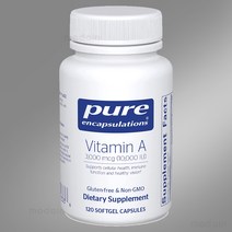 퓨어인캡슐레이션 비타민 A 10000 IU + 대구 간유 120 캡슐, 1개, 120개