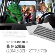 헬라 에어컨필터 올 뉴 쏘렌토 K211 PM2.5 항균필터, 올뉴쏘렌토_헬라_HCK-211-N