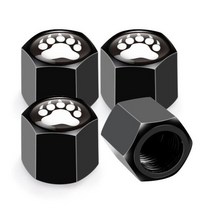 타이어보관자동차 곰 발톱 고양이 개 발 타이어 밸브 캡 벤츠 BMW 아우디 도요타 혼다럭 오토바이 자전거, 04 White Logo Paw Black