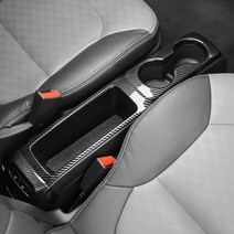 유투카 레이 튜닝 용품 2열 송풍구 커버 우드 레드 카본 몰딩 3종색상 기스방지 신차필수, 유광카본, 1열 컵홀더 커버