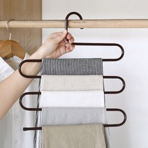 좁은옷장 공간활용 넥타이 벨트 정리 철제 5단바지걸이 행거 거는법 옷걸이 정장, 화이트