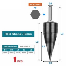나무 농업용 잔가지 파쇄기 탈곡기 볏짚 목재 32mm/42mm 나무 쪼개는 도구 드릴 비트 이동식 장작 기계 로, 02 32mm Hex Shnk