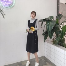 [숙대공장] F12162 러블리 소녀 감성 옆단추 면 점프수트 원피스