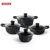 EAS713039베니스 블랙펄 세라믹 주물냄비 4종세트, 상품선택, 블랙펄 20편+18양+22양+28곰