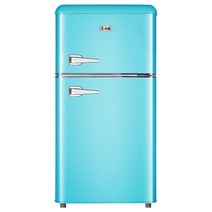 치고 118리터 레트로 냉장고 소형 아메리칸 레트르 네트 레드 홈 양문형 냉동 냉동고 기숙사 렌탈, 98L 싱글 도어 냉장 레트로 블루