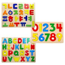 두돌 원목 한글 영어 숫자 퍼즐 놀이 학습 원목장난감 어린이집교구 베이비퍼즐, 1개, 한글퍼즐판