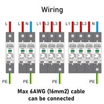 AC SPD AC275V 385V 서지 보호기 1P 2P 3P 4P 20KA 피뢰기 단일 3 상 가정용 접지 장치, 02 2P_02 20KA