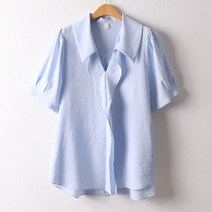[아이우먼] 웨이브반팔블라우스 PED458M105 빅사이즈 사이즈에서 자유로운 그녀~
